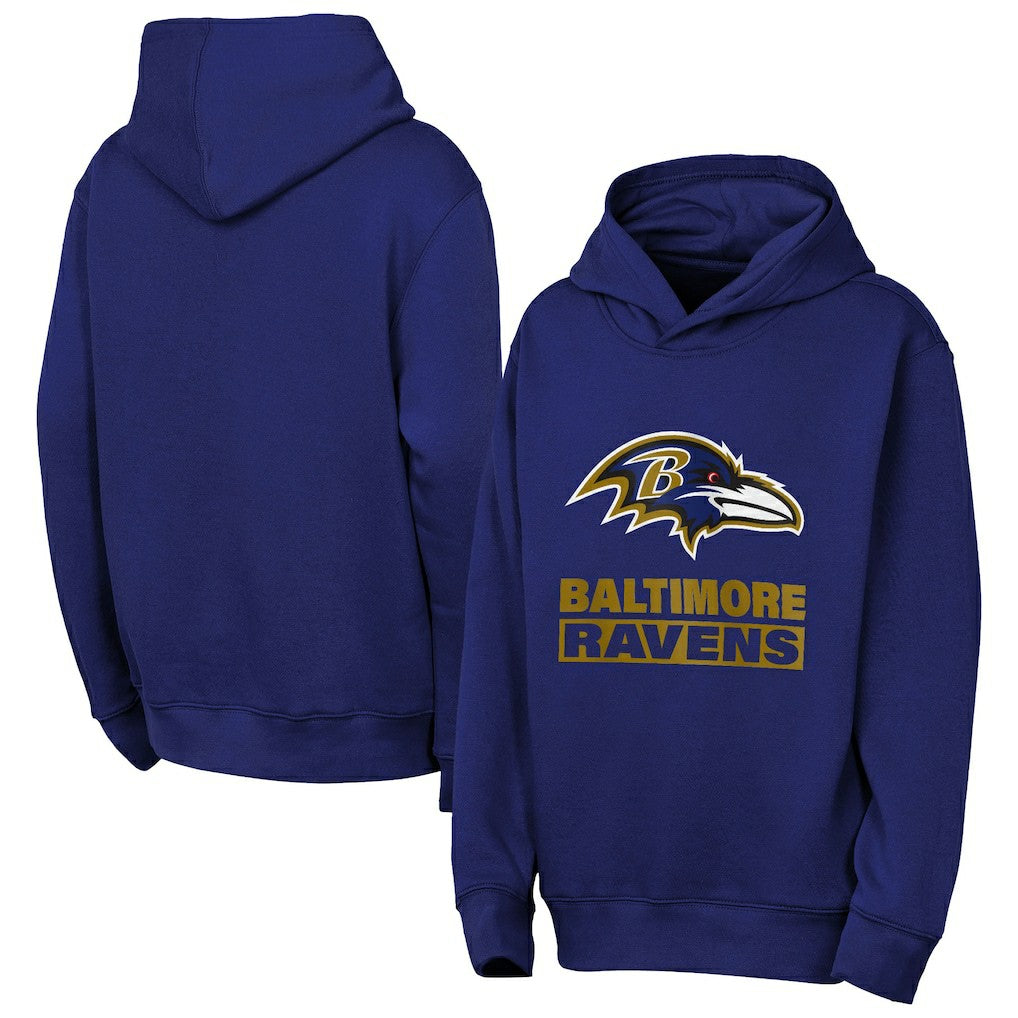 Baltimore Ravens Outerstuff Youth Back to Basics Hoodie - Purple Hoodies