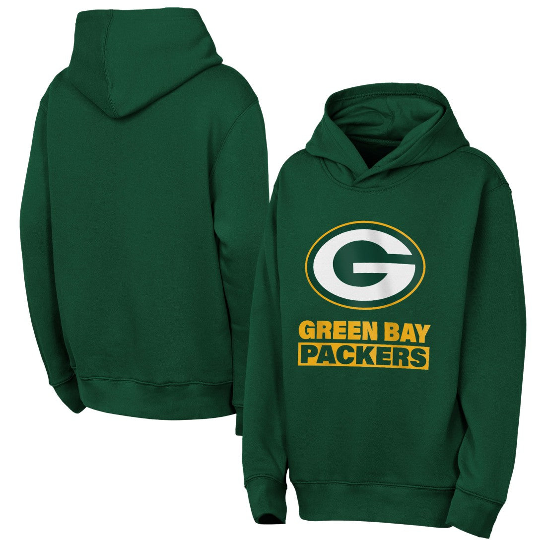 Green Bay Packers Outerstuff Youth Back to Basics Hoodie - Green Hoodies