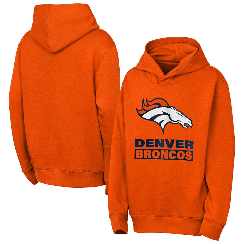 Denver Broncos Outerstuff Youth Back to Basics Hoodie - Orange Hoodies
