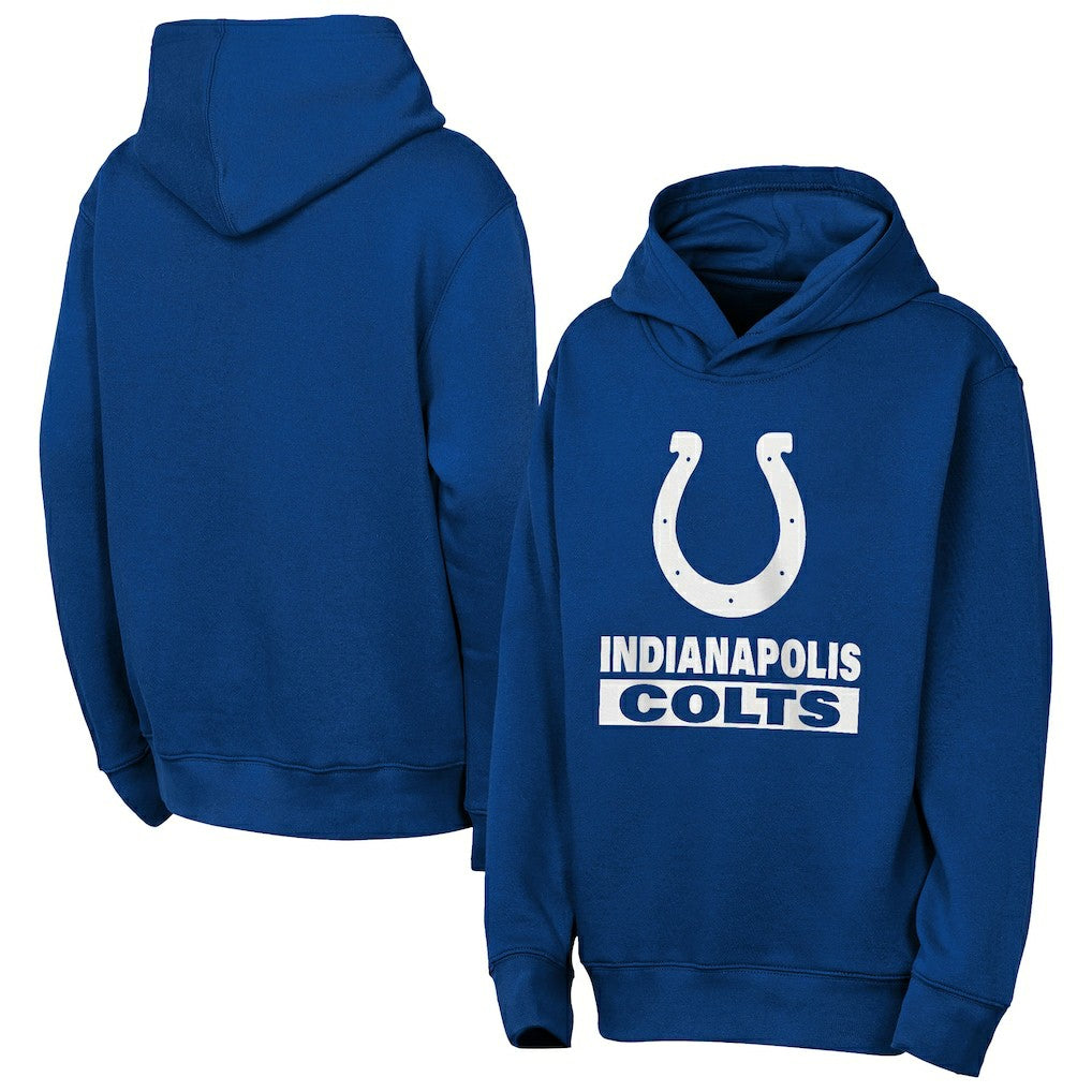 Indianapolis Colts Outerstuff Youth Back to Basics Hoodie - Royal Hoodies