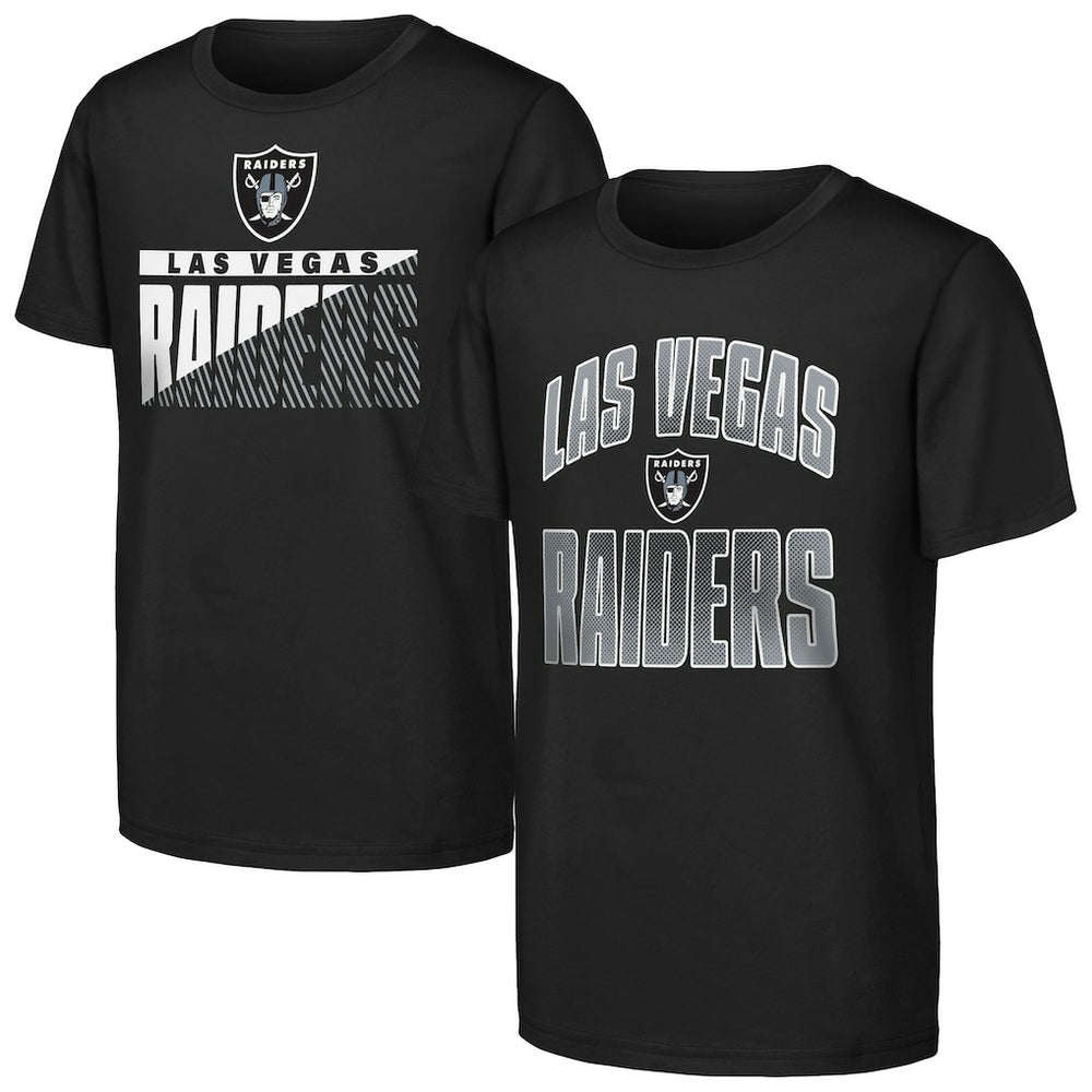Las Vegas Raiders Outerstuff Youth Never Quit 2-Pack T-Shirt Set - Black T-shirts