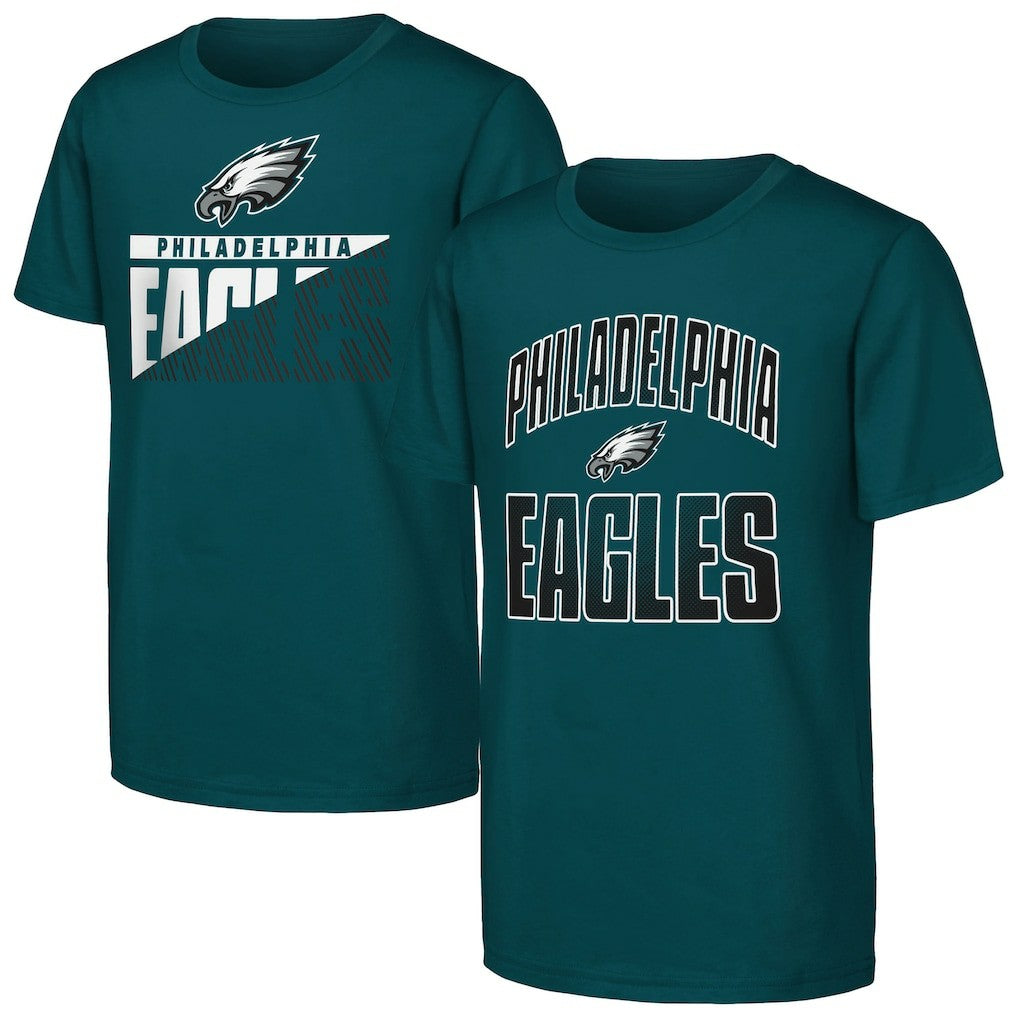 Philadelphia Eagles Outerstuff Youth Never Quit 2-Pack T-Shirt Set - Midnight Green T-shirts