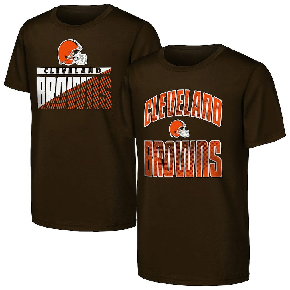 Cleveland Browns Outerstuff Youth Never Quit 2-Pack T-Shirt Set - Brown T-shirts