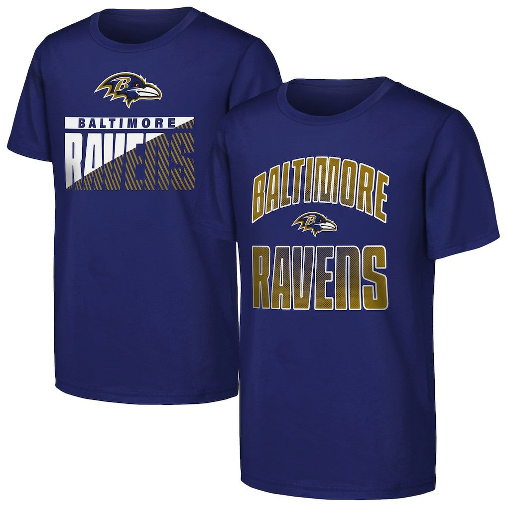 Baltimore Ravens Outerstuff Youth Never Quit 2-Pack T-Shirt Set - Purple T-shirts