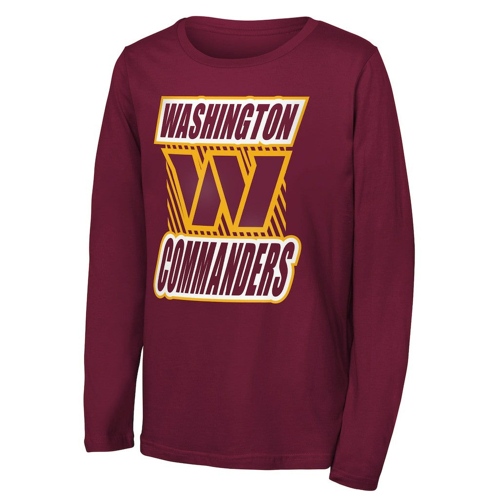 Washington Commanders Outerstuff Youth Never Settle Long Sleeve T-Shirt - Burgundy T-shirts
