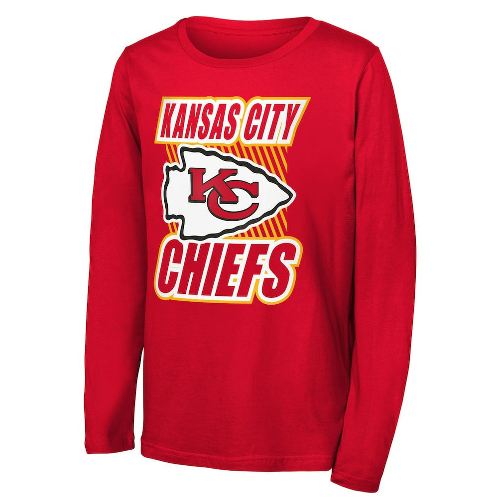 Kansas City Chiefs Outerstuff Youth Never Settle Long Sleeve T-Shirt - Red T-shirts
