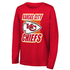 Kansas City Chiefs Outerstuff Youth Never Settle Long Sleeve T-Shirt - Red T-shirts