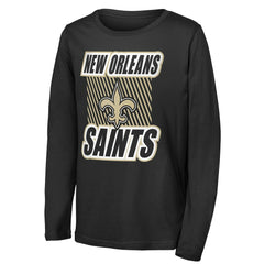 New Orleans Saints Outerstuff Youth Never Settle Long Sleeve T-Shirt - Black T-shirts