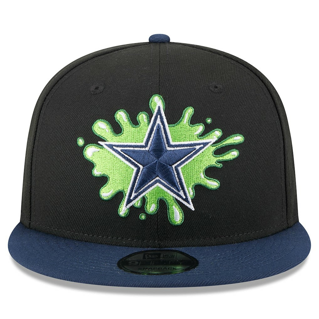 Dallas Cowboys New Era Nickelodeon Slime 9FIFTY Snapback Hat - Black/Navy Hats