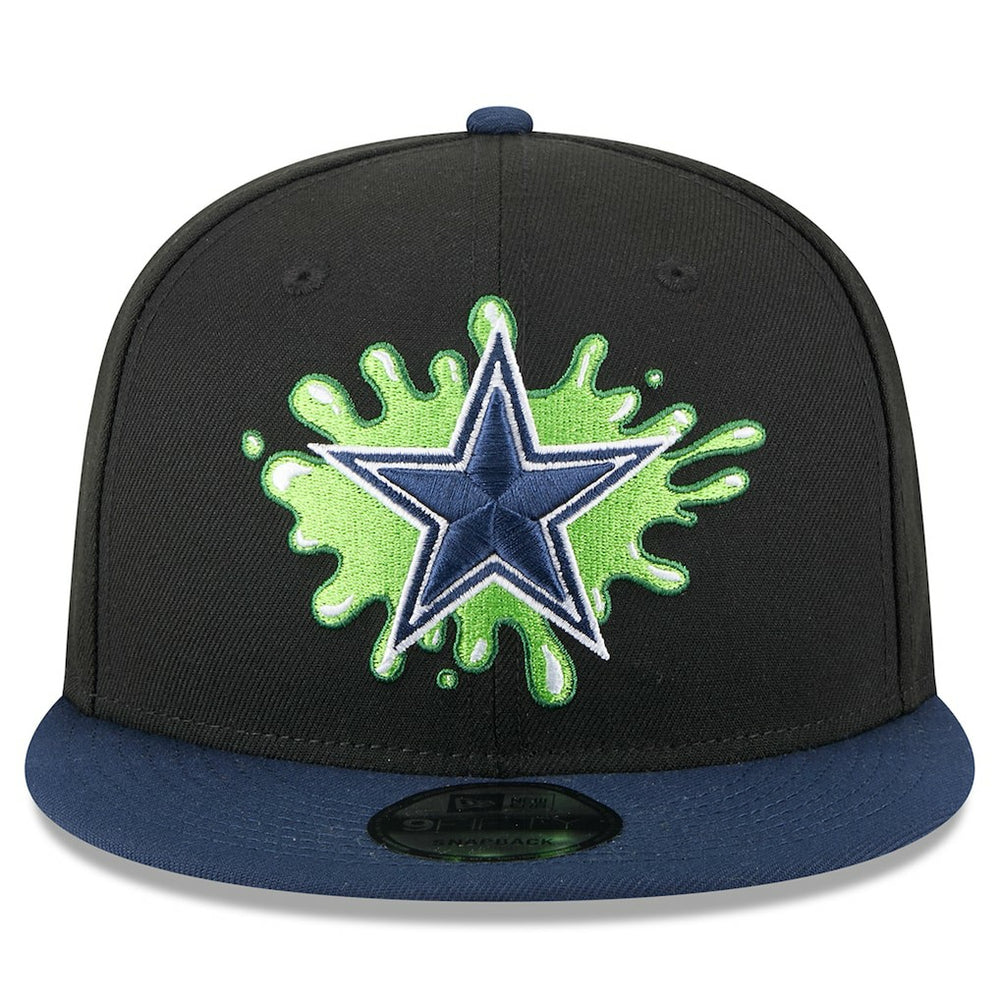 Dallas Cowboys New Era Nickelodeon Slime 9FIFTY Snapback Hat - Black/Navy Hats
