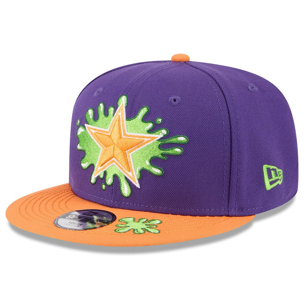 Dallas Cowboys New Era Youth Nickelodeon Slime 9FIFTY Snapback Hat - Purple/Orange Hats