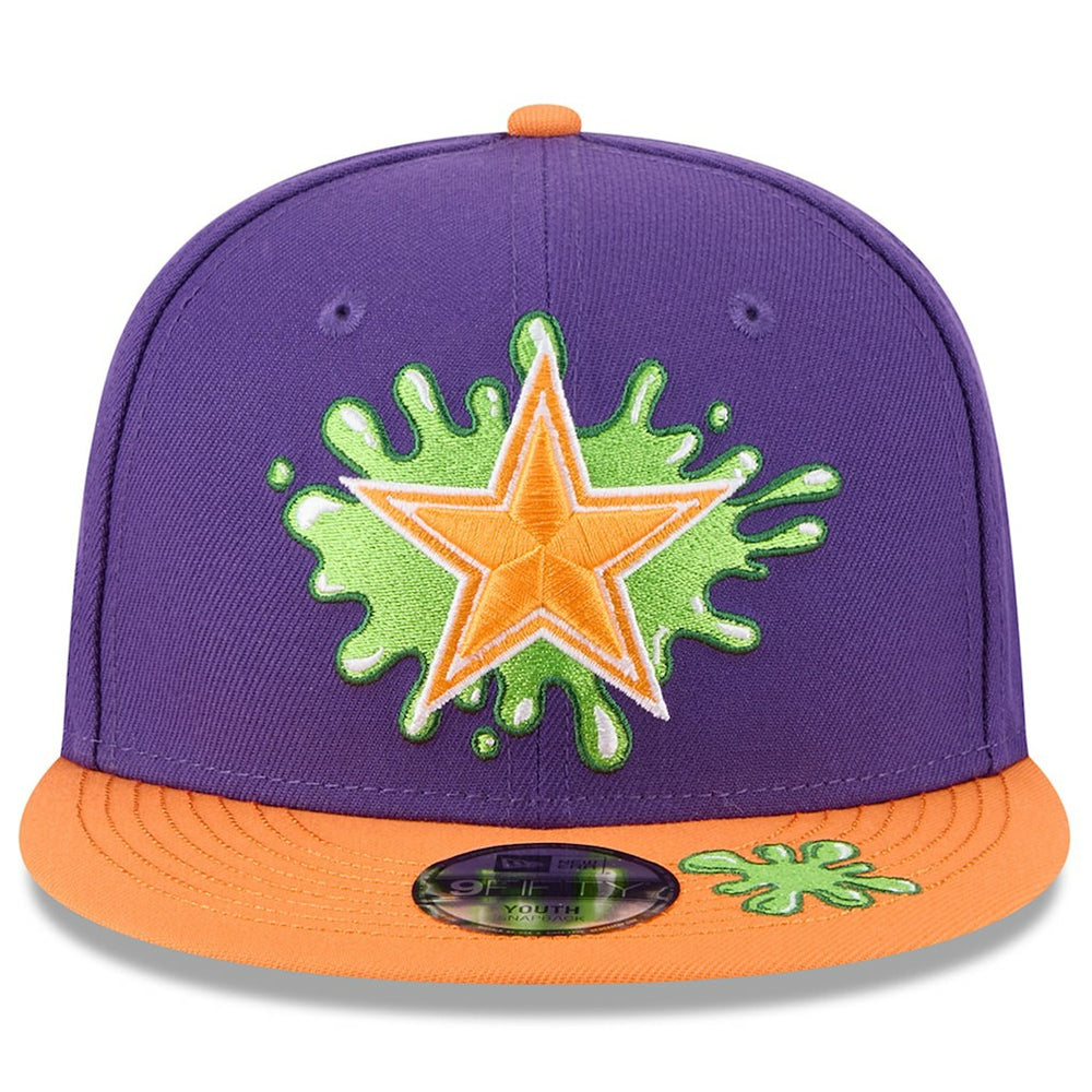 Dallas Cowboys New Era Youth Nickelodeon Slime 9FIFTY Snapback Hat - Purple/Orange Hats