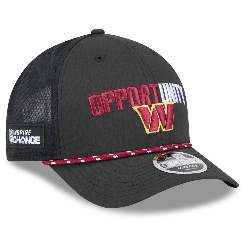 Washington Commanders New Era 2025 Inspire Change 9FORTY M-Crown Adjustable Hat - Black Hats
