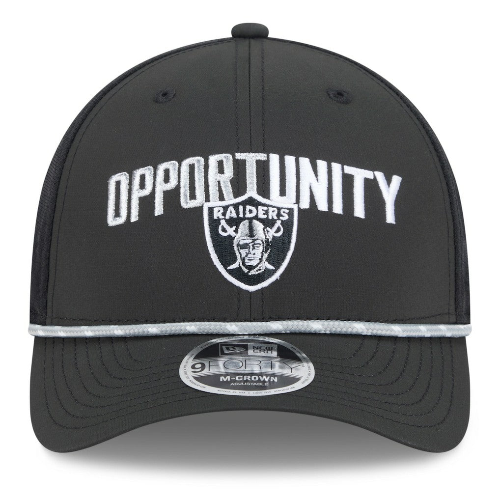 Las Vegas Raiders New Era 2025 Inspire Change 9FORTY M-Crown Adjustable Hat - Black Hats