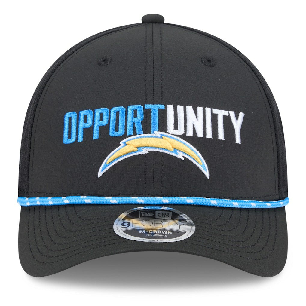 Los Angeles Chargers New Era 2025 Inspire Change 9FORTY M-Crown Adjustable Hat - Black Hats