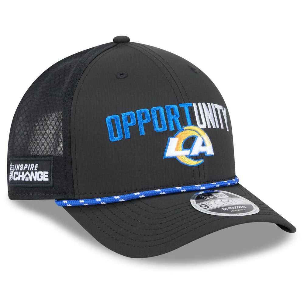 Los Angeles Rams New Era 2025 Inspire Change 9FORTY M-Crown Adjustable Hat - Black Hats