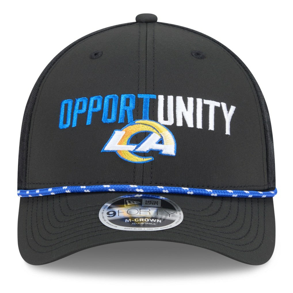 Los Angeles Rams New Era 2025 Inspire Change 9FORTY M-Crown Adjustable Hat - Black Hats
