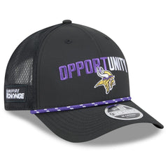 Minnesota Vikings New Era 2025 Inspire Change 9FORTY M-Crown Adjustable Hat - Black Hats