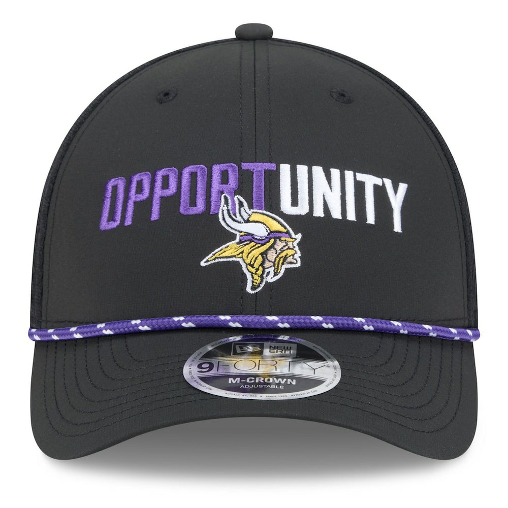 Minnesota Vikings New Era 2025 Inspire Change 9FORTY M-Crown Adjustable Hat - Black Hats
