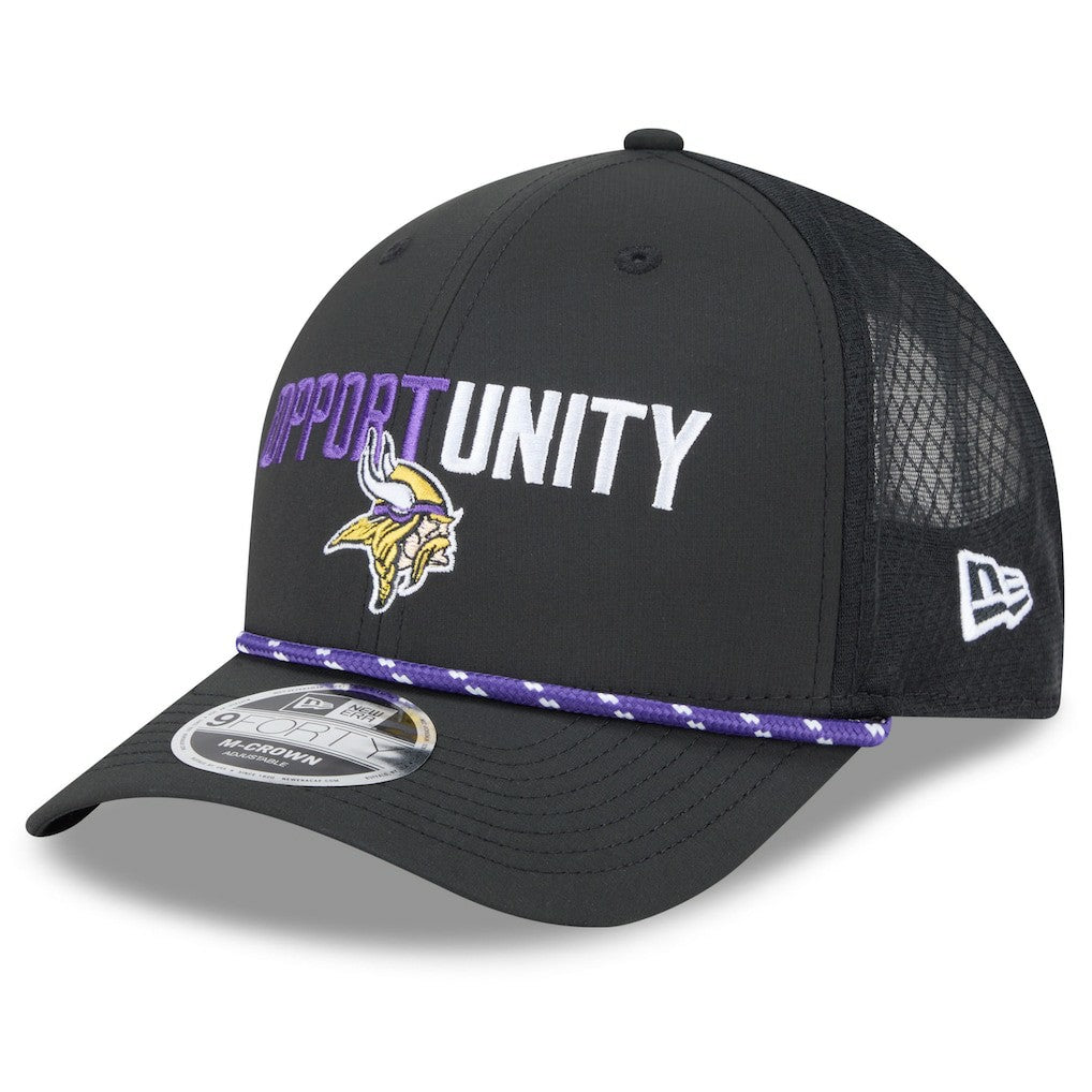 Minnesota Vikings New Era 2025 Inspire Change 9FORTY M-Crown Adjustable Hat - Black Hats