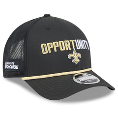 New Orleans Saints New Era 2025 Inspire Change 9FORTY M-Crown Adjustable Hat - Black Hats