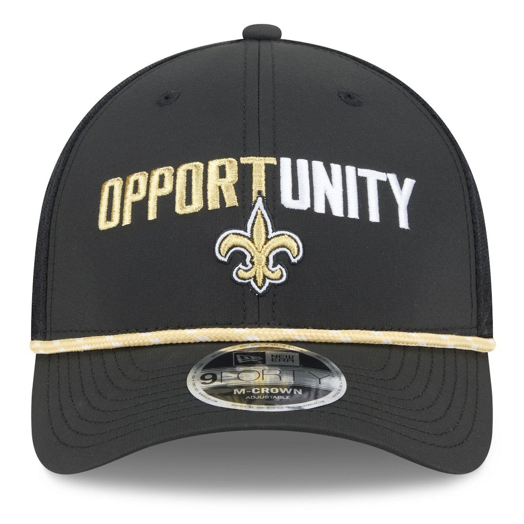 New Orleans Saints New Era 2025 Inspire Change 9FORTY M-Crown Adjustable Hat - Black Hats