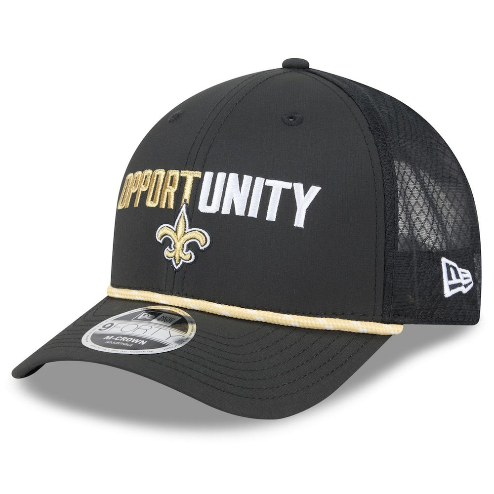 New Orleans Saints New Era 2025 Inspire Change 9FORTY M-Crown Adjustable Hat - Black Hats