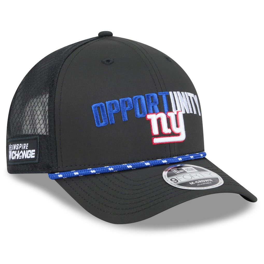 New York Giants New Era 2025 Inspire Change 9FORTY M-Crown Adjustable Hat - Black Hats