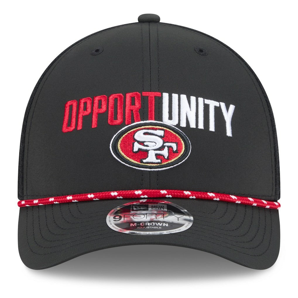 San Francisco 49ers New Era 2025 Inspire Change 9FORTY M-Crown Adjustable Hat - Black Hats