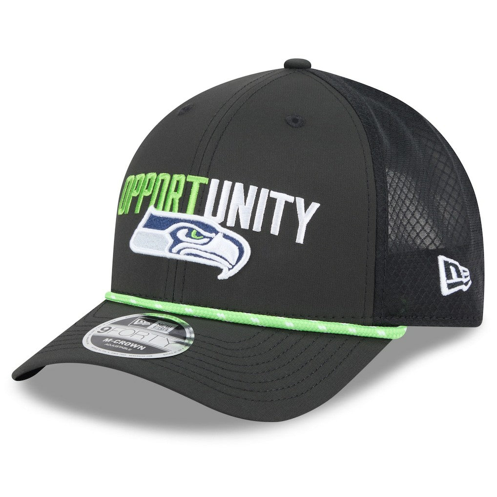 Seattle Seahawks New Era 2025 Inspire Change 9FORTY M-Crown Adjustable Hat - Black Hats