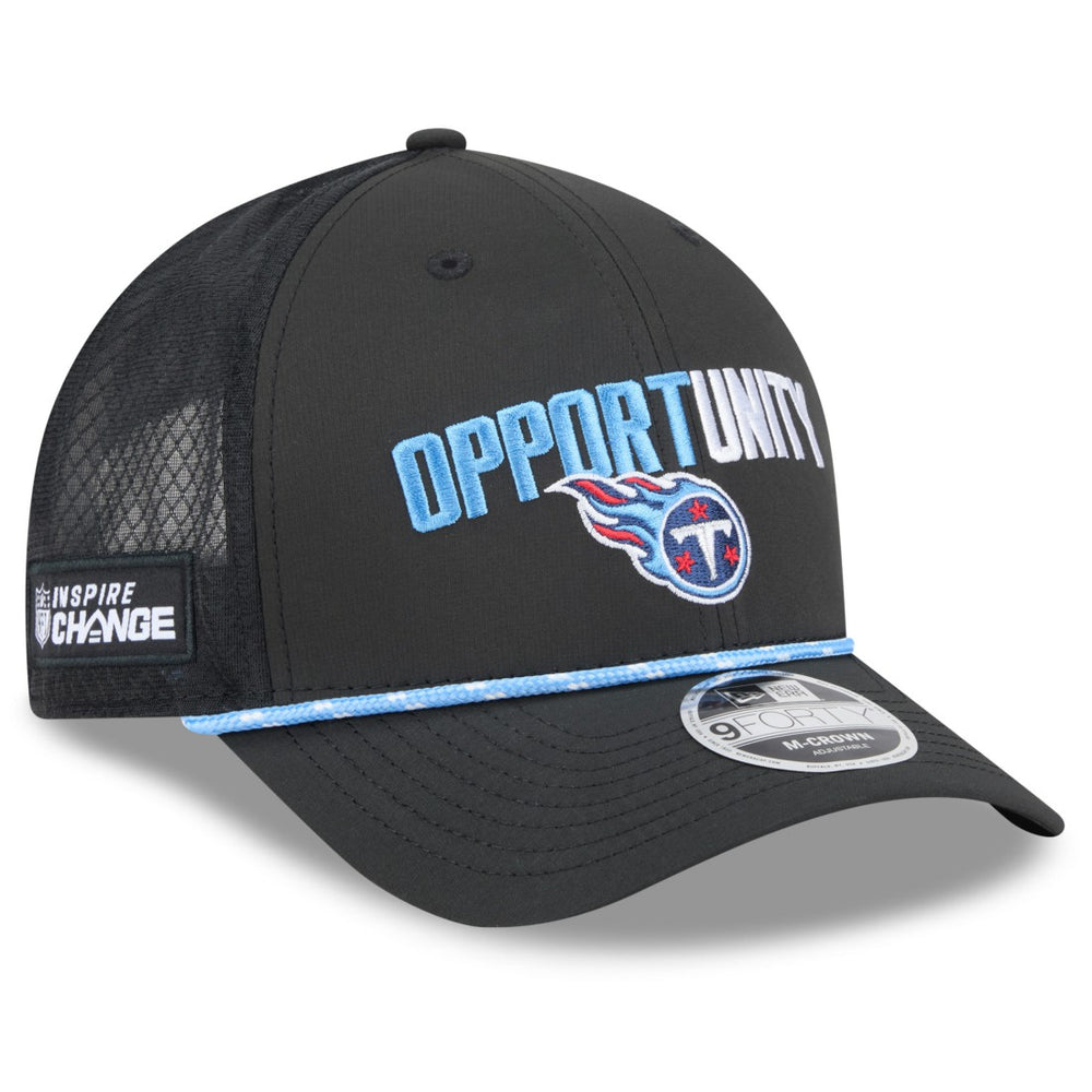 Tennessee Titans New Era 2025 Inspire Change 9FORTY M-Crown Adjustable Hat - Black Hats