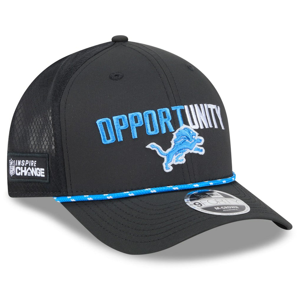 Detroit Lions New Era 2025 Inspire Change 9FORTY M-Crown Adjustable Hat - Black Hats