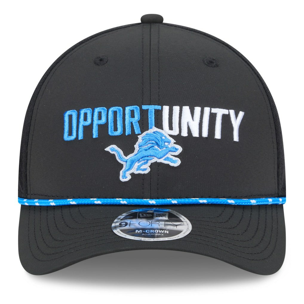 Detroit Lions New Era 2025 Inspire Change 9FORTY M-Crown Adjustable Hat - Black Hats