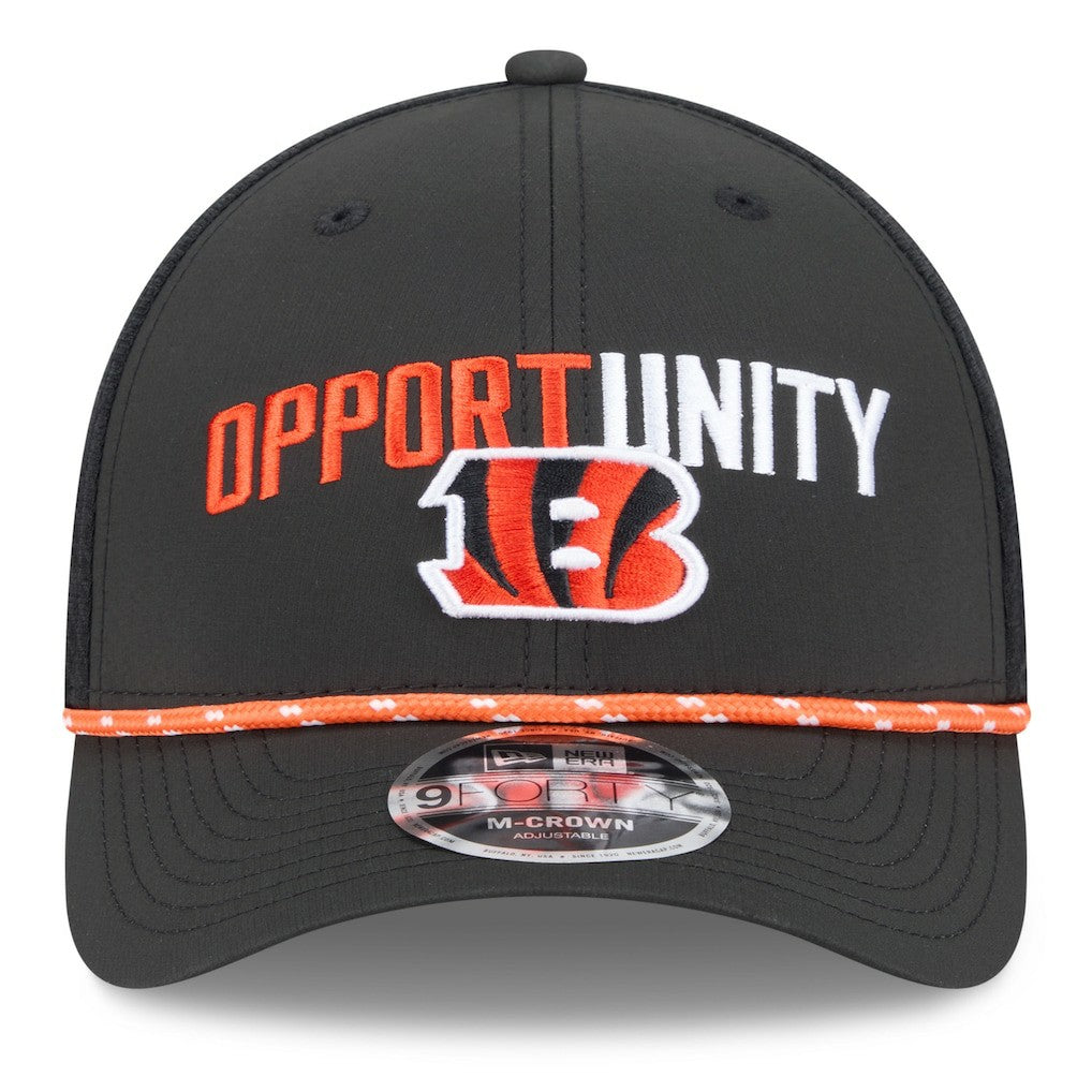 Cincinnati Bengals New Era 2025 Inspire Change 9FORTY M-Crown Adjustable Hat - Black Hats