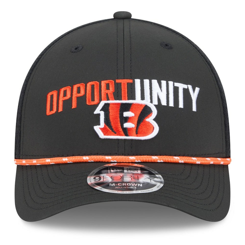 Cincinnati Bengals New Era 2025 Inspire Change 9FORTY M-Crown Adjustable Hat - Black Hats