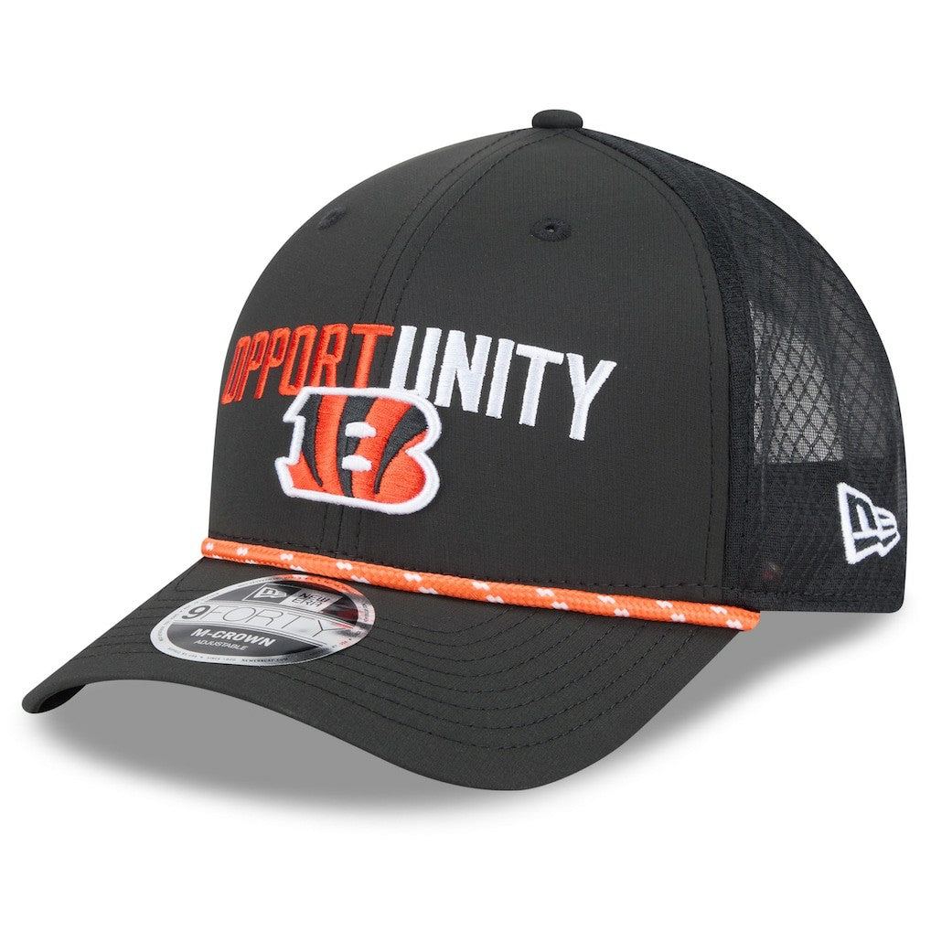 Cincinnati Bengals New Era 2025 Inspire Change 9FORTY M-Crown Adjustable Hat - Black Hats