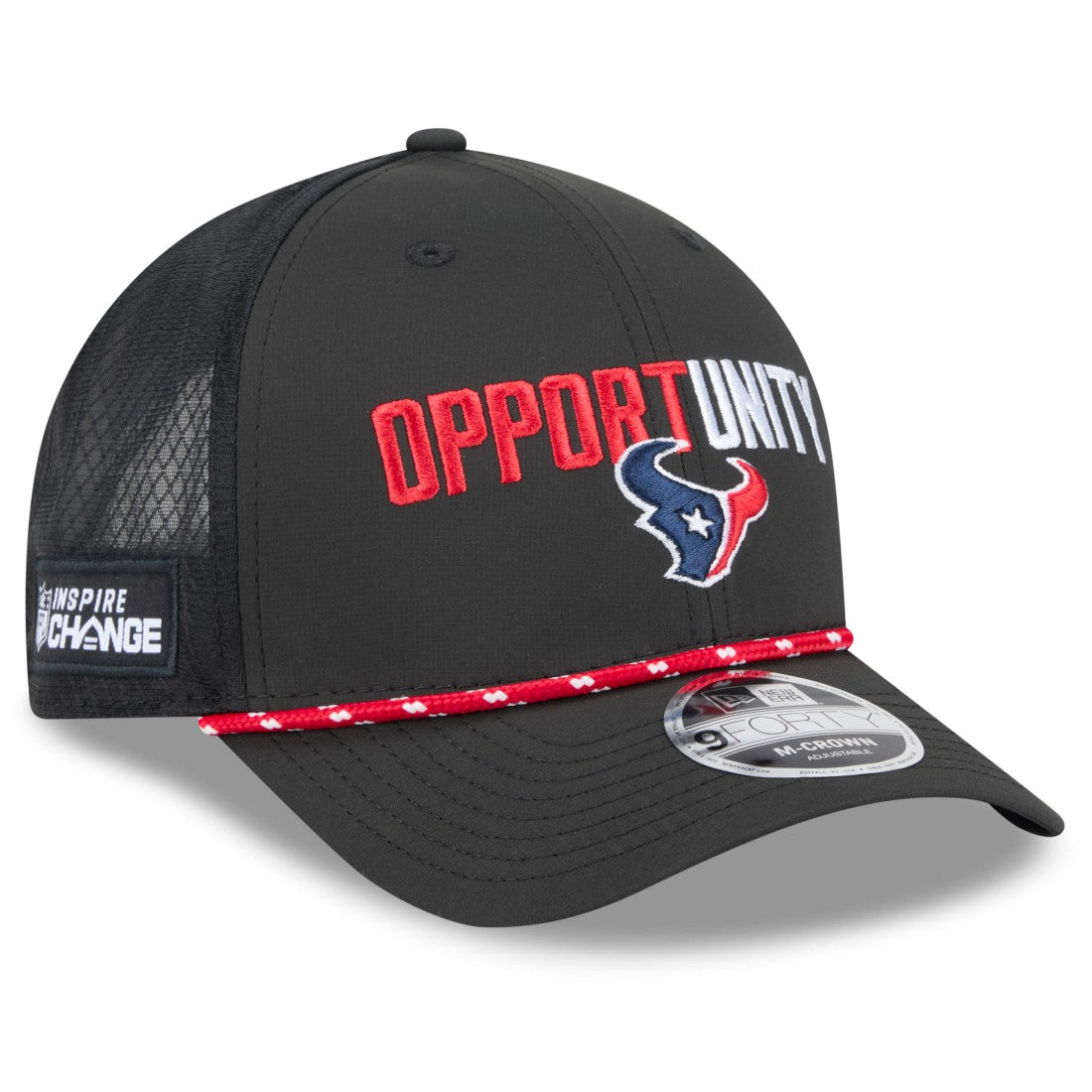 Houston Texans New Era 2025 Inspire Change 9FORTY M-Crown Adjustable Hat - Black Hats