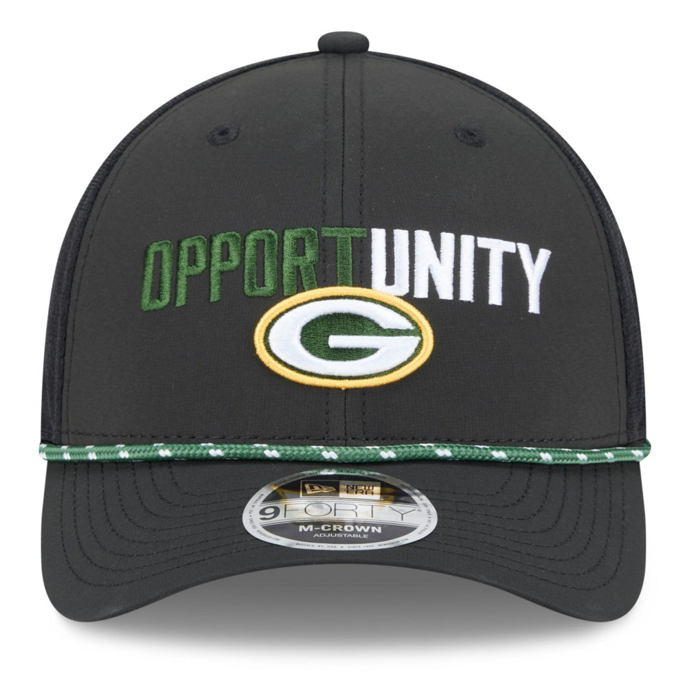 Green Bay Packers New Era 2025 Inspire Change 9FORTY M-Crown Adjustable Hat - Black Hats