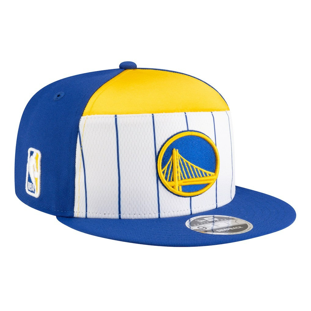 Golden State Warriors Youth 2025 NBA Tip Off Split Panel 9FIFTY Snapback Hat White/Royal - New Era