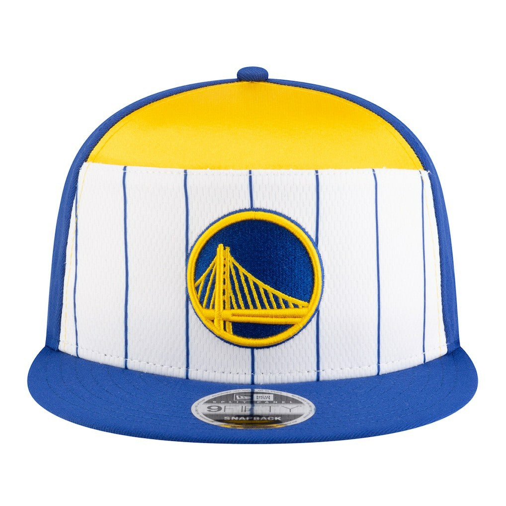 Golden State Warriors Youth 2025 NBA Tip Off Split Panel 9FIFTY Snapback Hat White/Royal - New Era