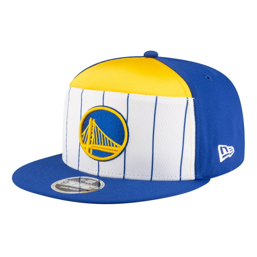 Golden State Warriors Youth 2025 NBA Tip Off Split Panel 9FIFTY Snapback Hat White/Royal - New Era