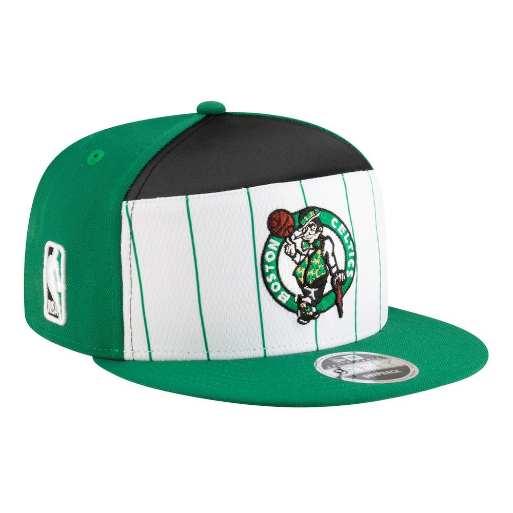Boston Celtics Youth 2025 NBA Tip Off Split Panel 9FIFTY Snapback Hat White/Kelly Green - New Era
