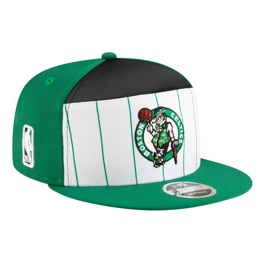 Boston Celtics Youth 2025 NBA Tip Off Split Panel 9FIFTY Snapback Hat White/Kelly Green - New Era