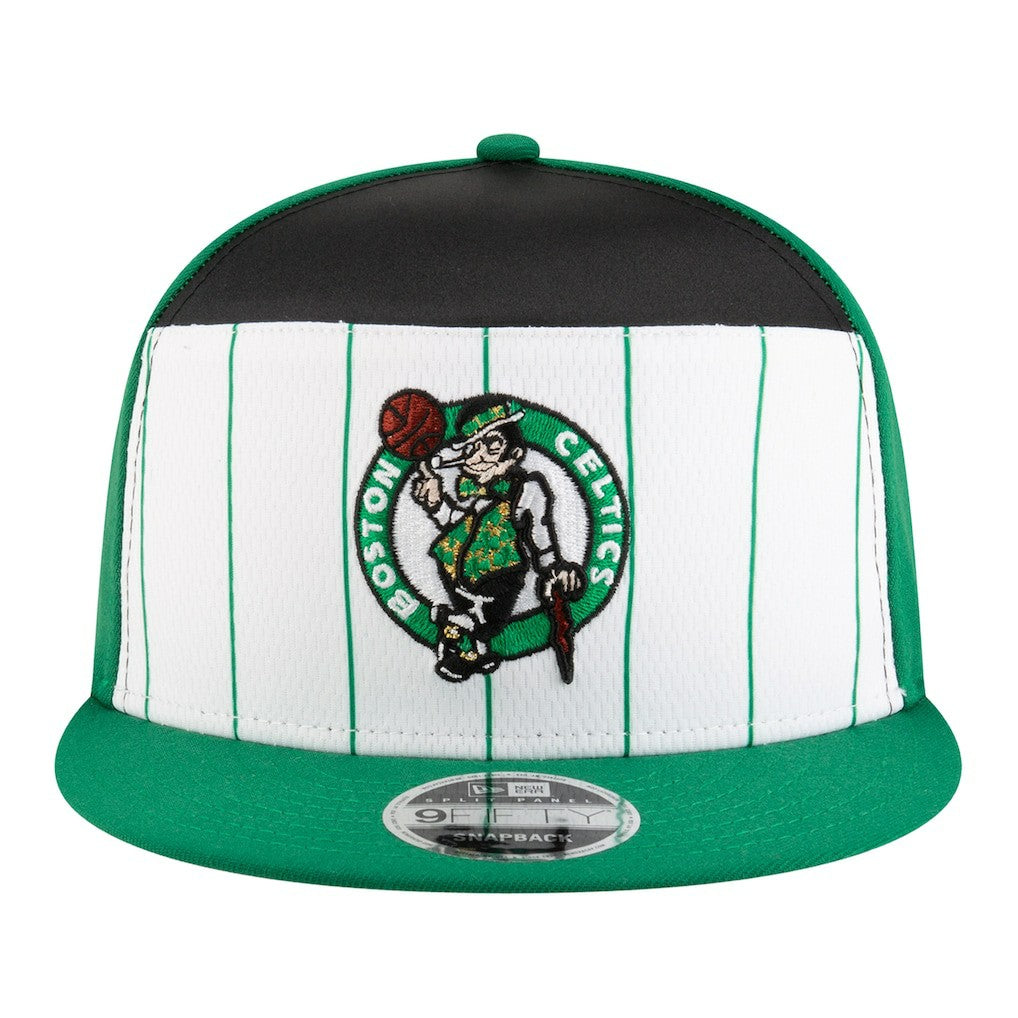 Boston Celtics Youth 2025 NBA Tip Off Split Panel 9FIFTY Snapback Hat White/Kelly Green - New Era