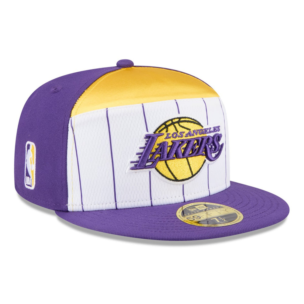 Los Angeles Lakers 2025 NBA Tip Off Split Panel 59FIFTY Fitted Hat White/Purple - New Era