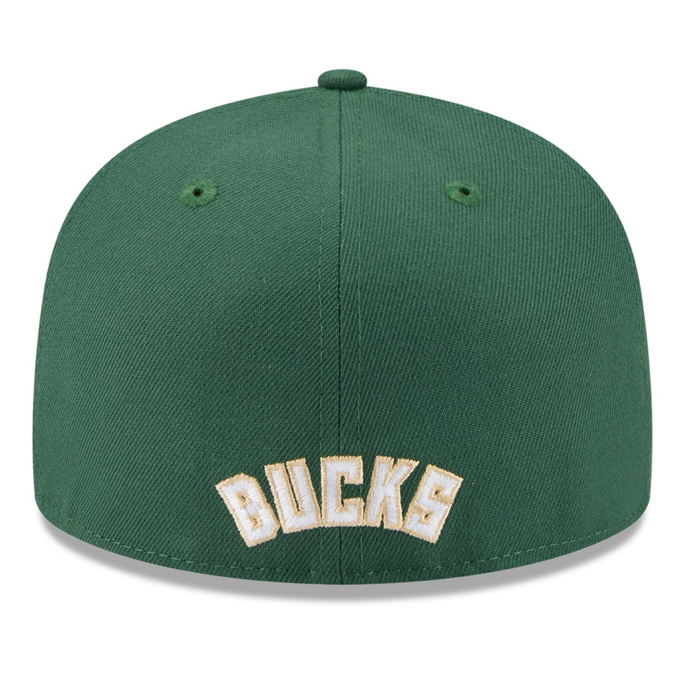 Milwaukee Bucks 2025 NBA Tip Off Split Panel 59FIFTY Fitted Hat White/Hunter Green - New Era