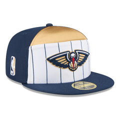 New Orleans Pelicans 2025 NBA Tip Off Split Panel 59FIFTY Fitted Hat White/Navy - New Era