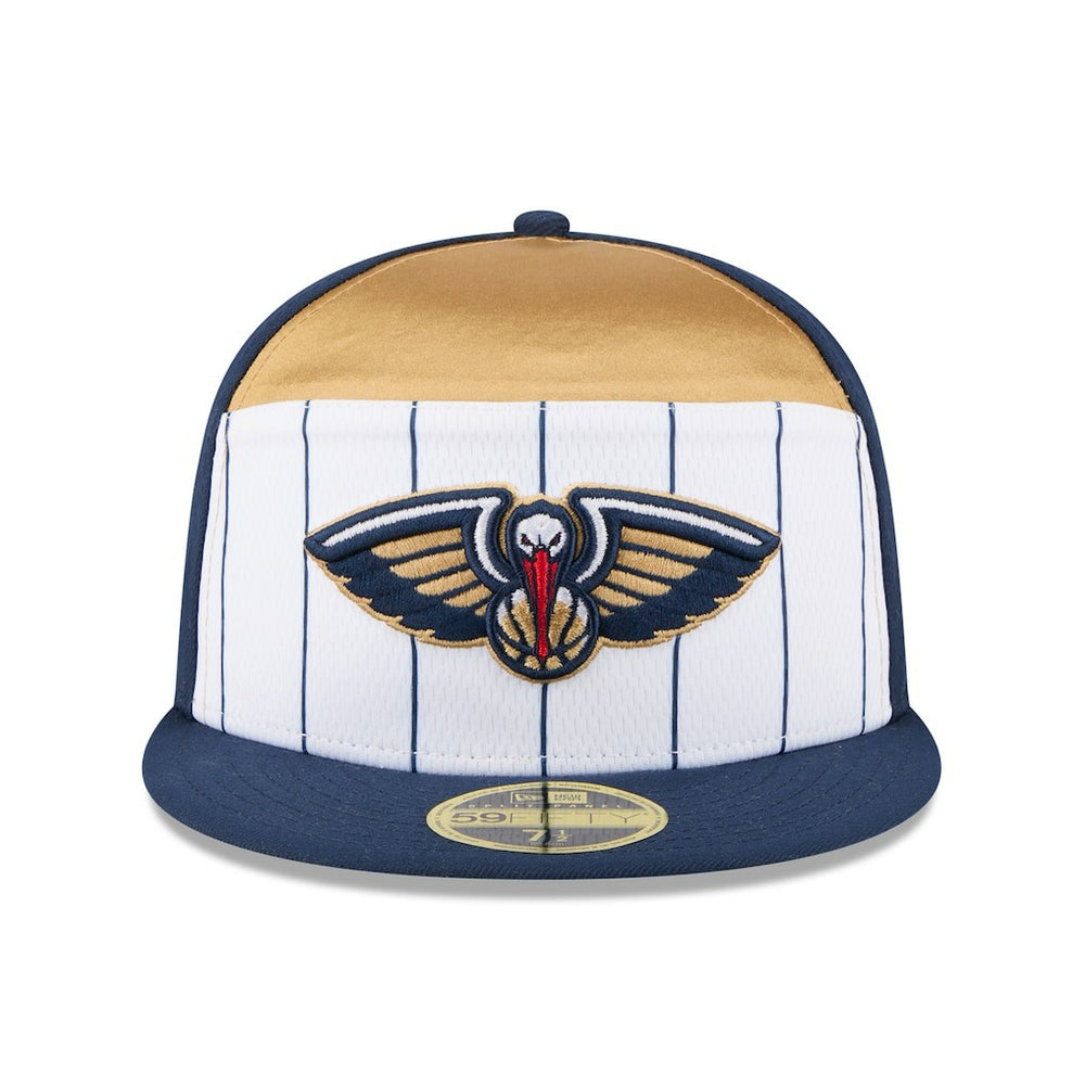 New Orleans Pelicans 2025 NBA Tip Off Split Panel 59FIFTY Fitted Hat White/Navy - New Era