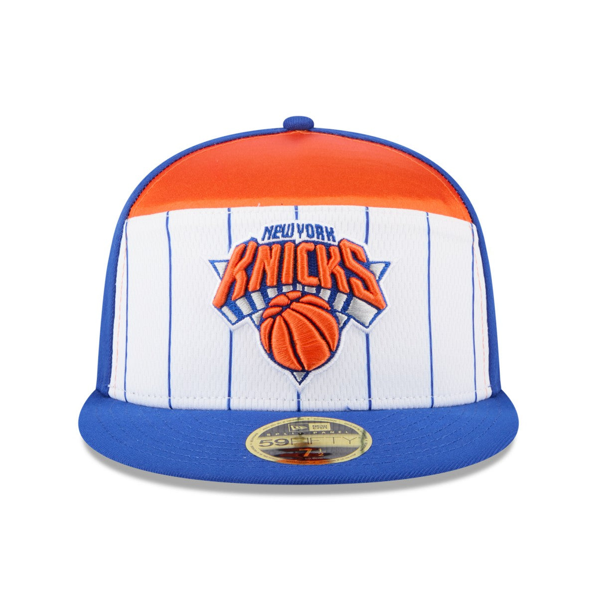 New York Knicks 2025 NBA Tip Off Split Panel 59FIFTY Fitted Hat White/Blue - New Era