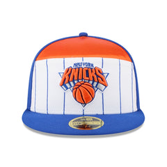 New York Knicks 2025 NBA Tip Off Split Panel 59FIFTY Fitted Hat White/Blue - New Era